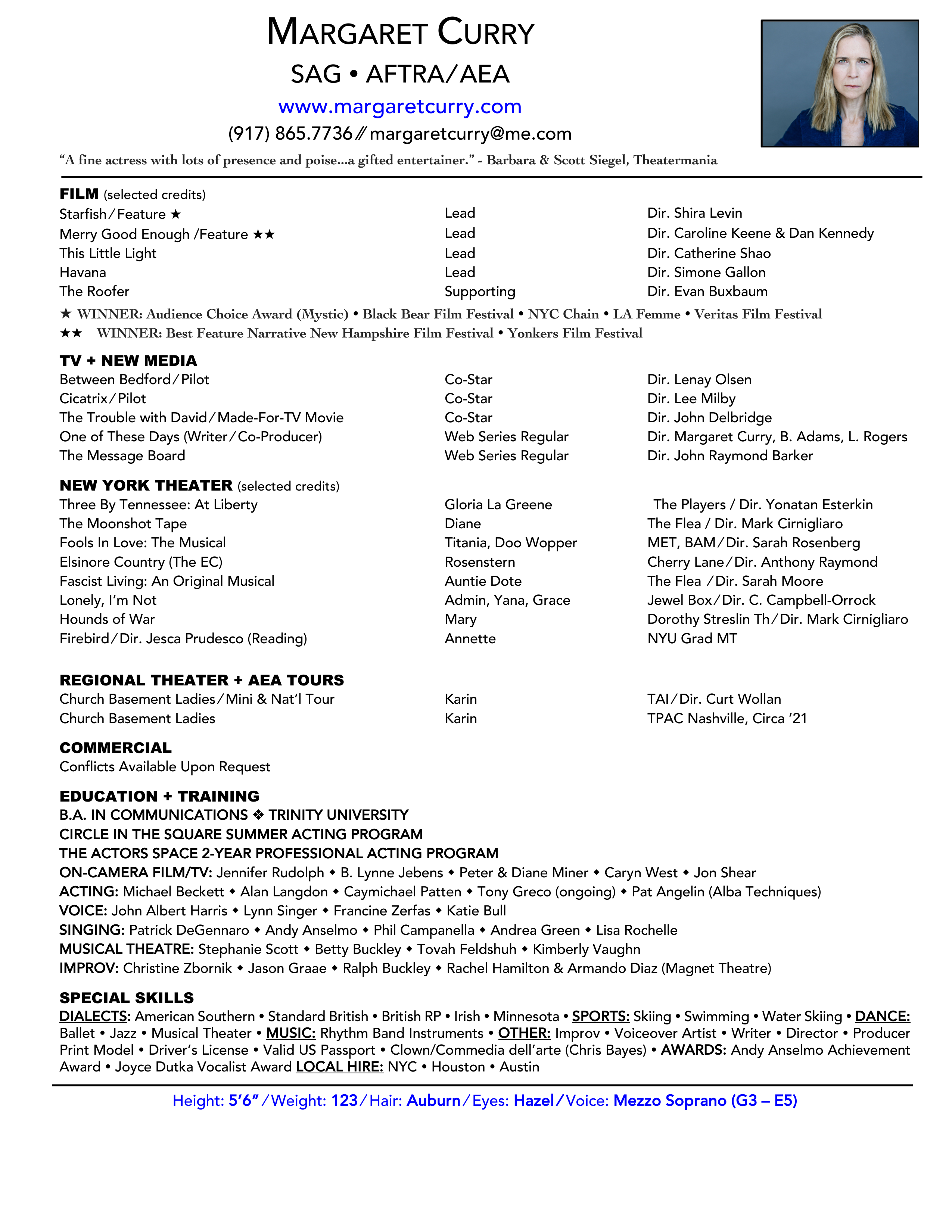 MC Films and TV resume